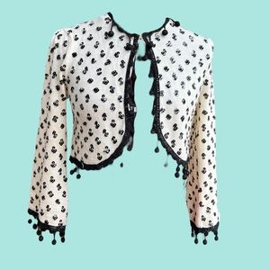 Y2K Nanette Lepore cropped cardigan with bead details size XS